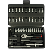 2462 Набор DR 1/4" 6-ти гранных головок (4-14мм), головок бит и сопутствующего инструмента 46пр.