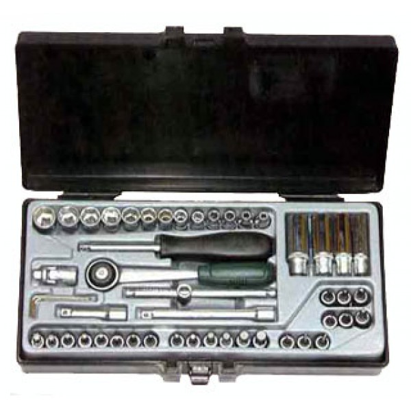 2502 Набор DR 1/4" 6-ти гранных головок (4-14), головок бит и сопутствующего инструмента 50 пр. 2502   2502-7   2502-9