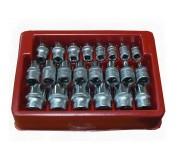 3222 Набор 6-ти гранных головок с УПК привод DR.1/4" + 3/8", 22 пр.