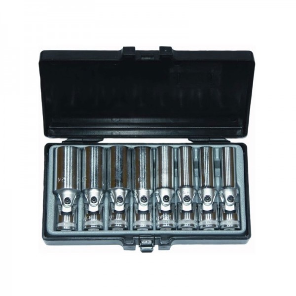 Набор 6-ти гранных длинных головок с карданом (13-24мм) 8 пр. DR.1/2" 4084