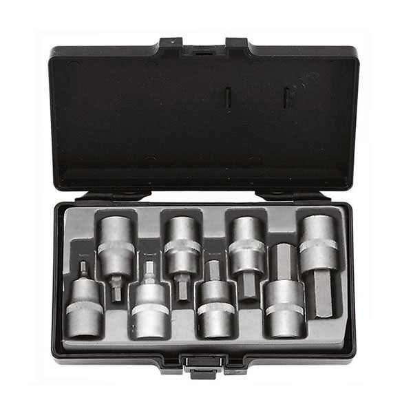Набор головок с 6-ти гранными битами-вставками  (5-17мм) 8 пр. DR. 1/2" 4091