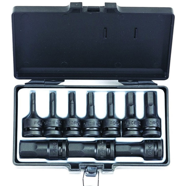 Набор цельных шлицевых ударных 6-ти гранных головок HEX  10 пр. DR.1/2" 41012