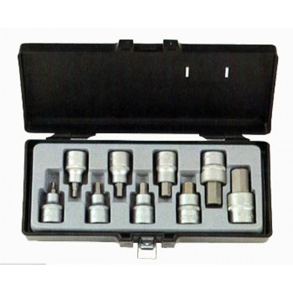 Набор головок с 6-ти гранными битами-вставками  (5-17мм) 9 пр. DR. 1/2"1/2" 4101