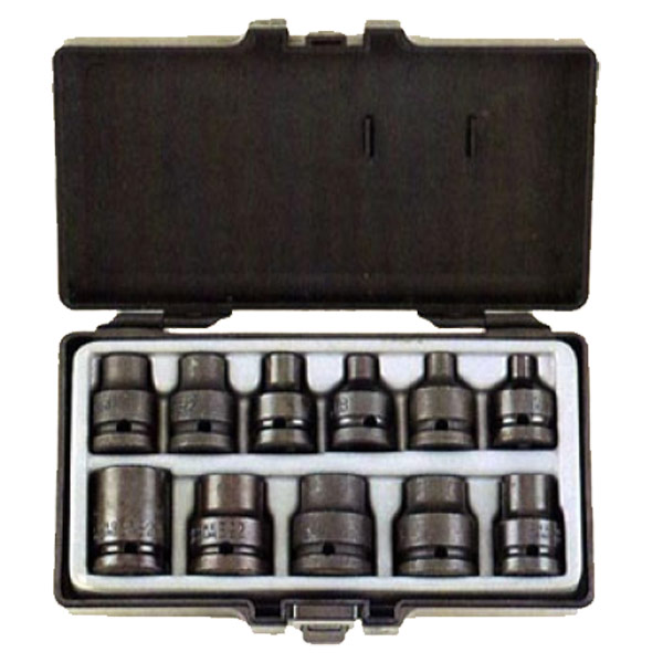 Набор коротких ударных  головок с 6-ти лучевыми звёздами Е6 - Е24, DR. 1/2" 11 пр. 4117