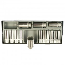 Т4143 Набор длинных 6-ти гранных головок (10-32мм), L=77мм. 14 пр. DR.1/2"