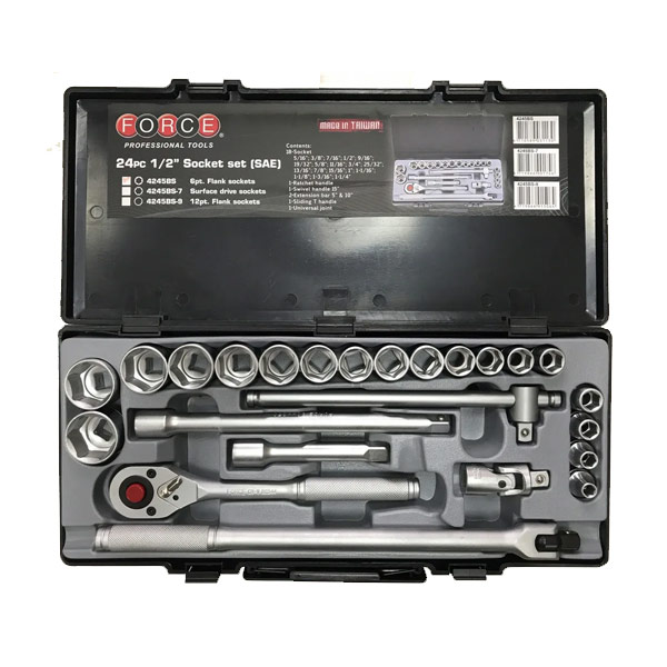 Набор инструмента 24 предмета под посадочный размер 1/2" 4245BS