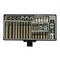 Набор инструмента 35 предметов посад. размер 1/4"+3/8"+1/2"