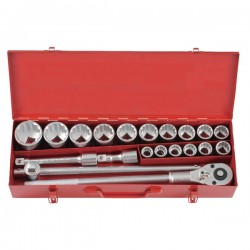 6201 Набор 12-ти гранных метрических головок с трещоткой 20 пр. DR. 3/4"