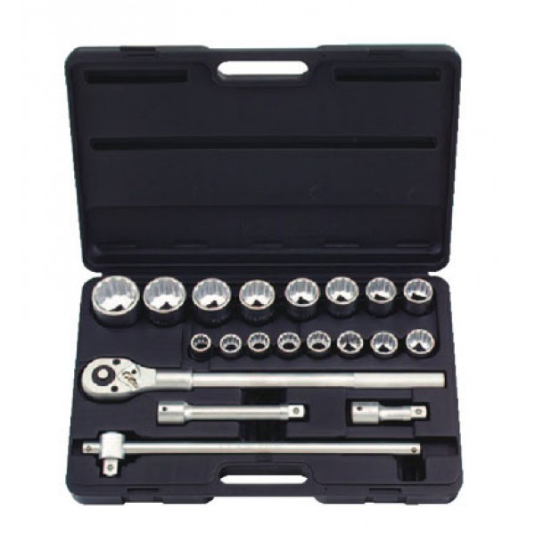 Набор 12-ти гранных головок с трещоткой 20пр. DR.3/4" . 6201B