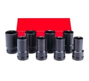 8081DS Набор длинных дюймовых, ударных, 6 гр. головок, 8 пр. DR. 1"