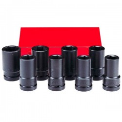 8081DS Набор длинных дюймовых, ударных, 6 гр. головок, 8 пр. DR. 1"