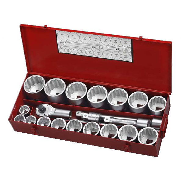 Набор 12-ти гранных головок и инструмента 21 пр под DR.1" 8211