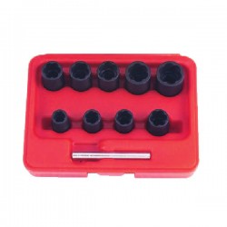 3/8" Набор ударных головок-экстракторов для повреждённых или закисших гаек 10пр..