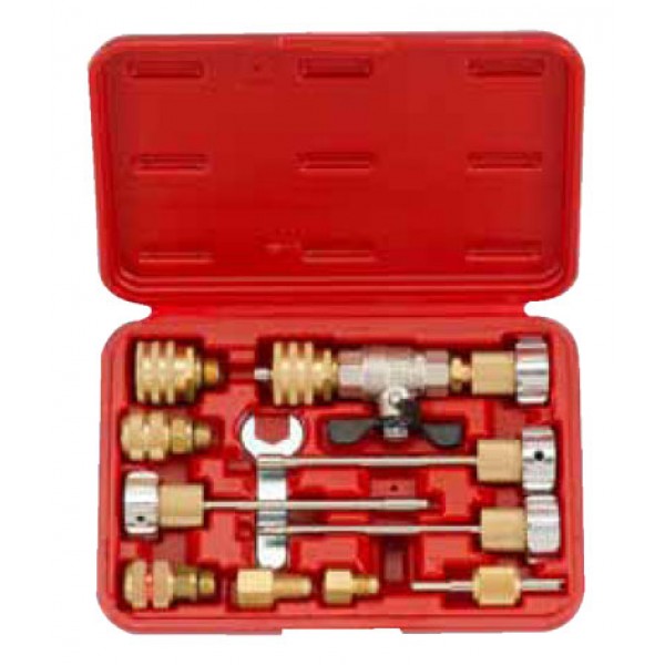 Набор присоединительных разъёмов, для ремонта системы кондиционирования без спуска газа. 11 пр. 911G8