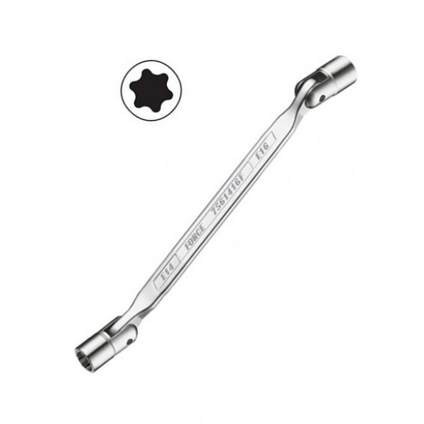 756 0405F...2224F Ключи торцевые двухсторонние поворотные 6-ти лучевые звёзды 7560405F - 7562224F