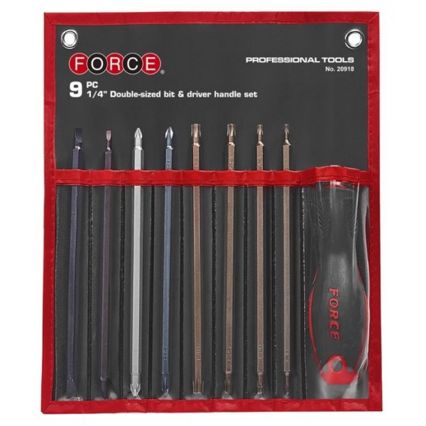 Набор длинных бит 165мм с отвёрткой DR.1/4" 9пр 20918