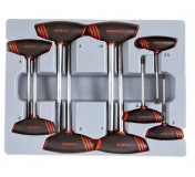 2097 Набор Т-образных отверток, с внешними метрическими 6-ти гранными жалами Hex (2-10мм)  9 пр.