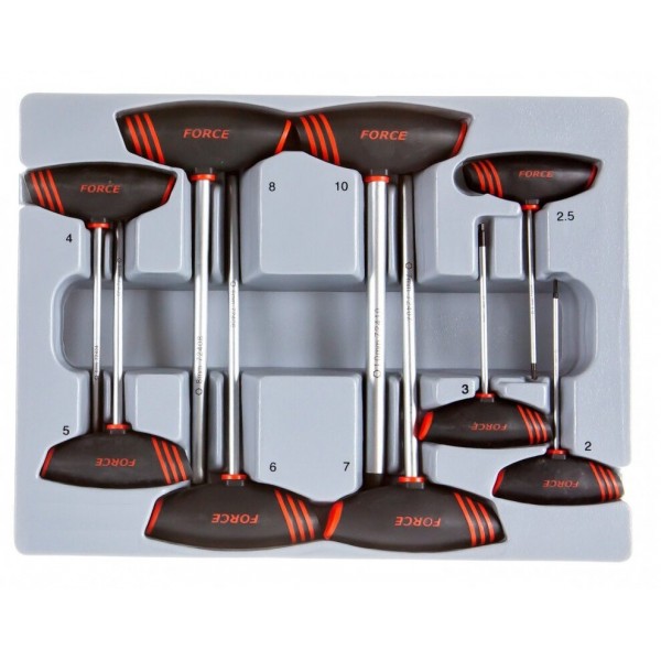 2097 Набор Т-образных отверток, с внешними метрическими 6-ти гранными жалами Hex (2-10мм)  9 пр. 2097 2097S 2097B