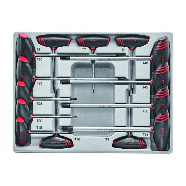 2141 Набор шлицевых отверток с 6-ти лучевой звездой TORX T6-T55 в ложементе, 14пр. 2141     2141T