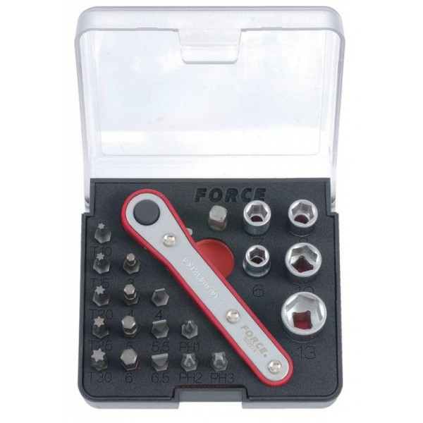 Набор бит и головок с реверсивной трещоткой DR.1/4" 22пр 2222