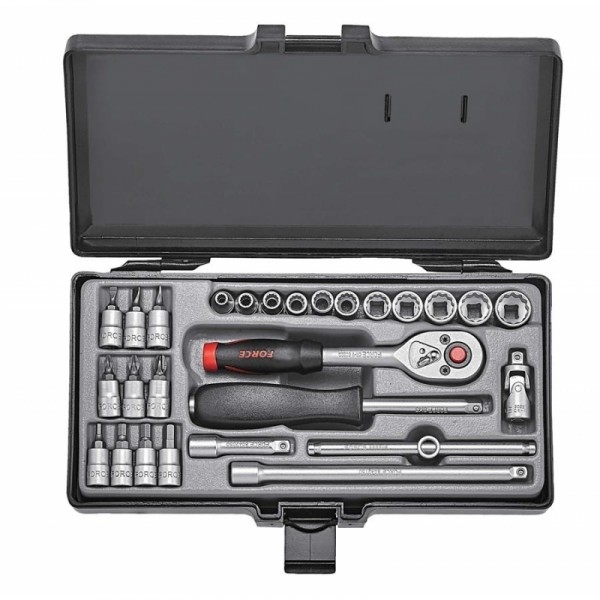 2281 Набор 12-гр.головок (4-14мм)  и головок бит, трещотка 24зубца. 28 пр. 2281  2281-5