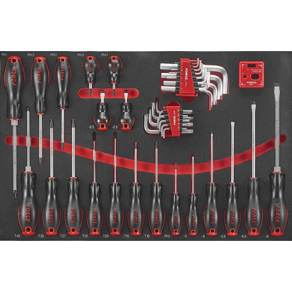 Набор плоских, крестовых PH и Torx отверток c Г-образными ключами и переменным магнитом 41 пр. 2412
