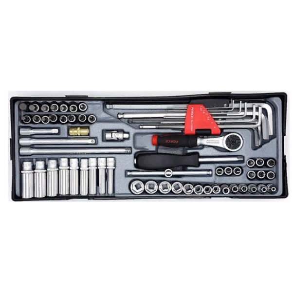 2641 Набор 6 гранных торцевых и шлицевых головок с сопутствующим инструментом DR.1/4" 65 пр 2641    T2641