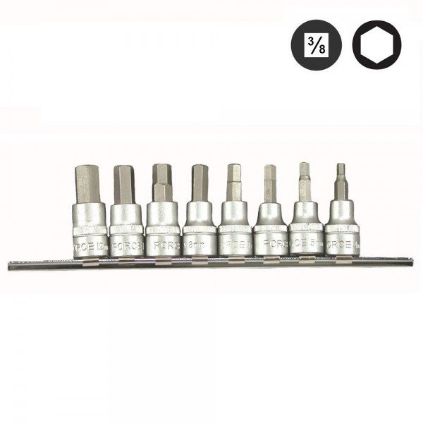 Набор головок c 6-ти гранными битами-вставками (4-12мм) 8 пр. DR. 3/8" 3081