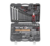 41110 Универсальный набор 6-ти гранных головок DR.1/4"и1/2" ключей и сопутствующего инструмента 110 пр.