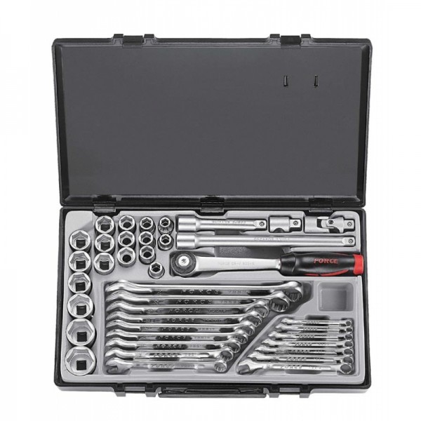 4234B+5161 Составной набор головок 1/2" и гаечных комбинированных ключей. 4234B&5161