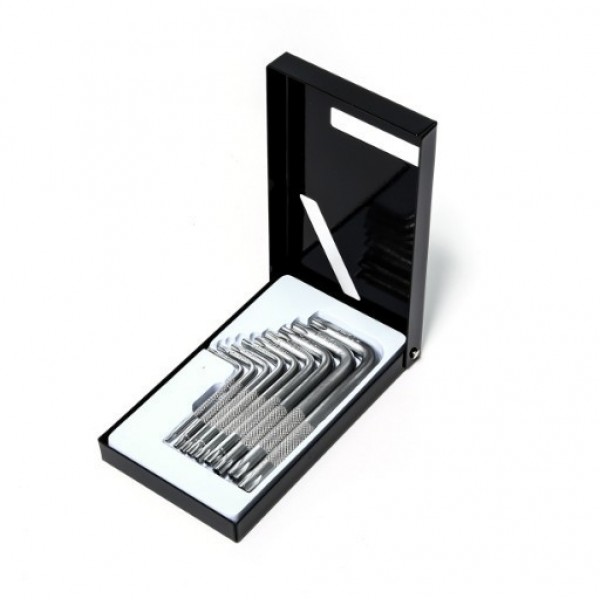 Набор Г- образных, шлицевых, двухсторонних ключей с наконечниками: (T10H-T50H) 6-ти лучевая звезда TORX с отверстием под штифт 9пр 5092