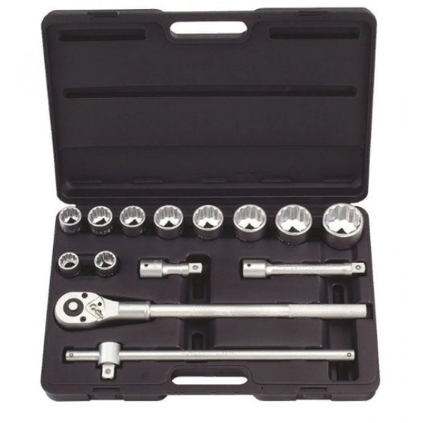 Набор 12-ти гранных головок с трещоткой 14 пр. DR. 3/4'' 6141B