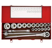 6201-5 Набор 6-ти гранных головок с трещоткой 20 пр. DR. 3/4"