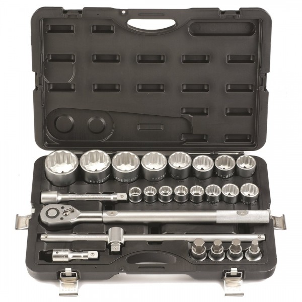 Набор 12-ти гранных головок с трещоткой 24пр. DR.3/4" . 6241