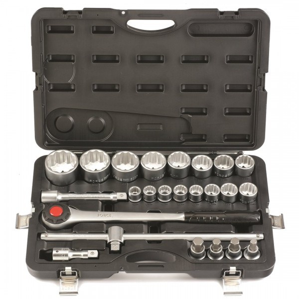 Набор 12-ти гранных головок с цилиндрической трещоткой 24пр. DR.3/4" . 6241-72