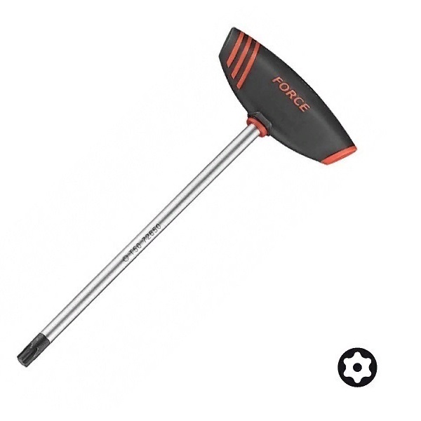 727... Отвертка Т-образная под щлиц 6-лучевая звезда Torx T8 с отверстием под шплинт 72606 ... 72655