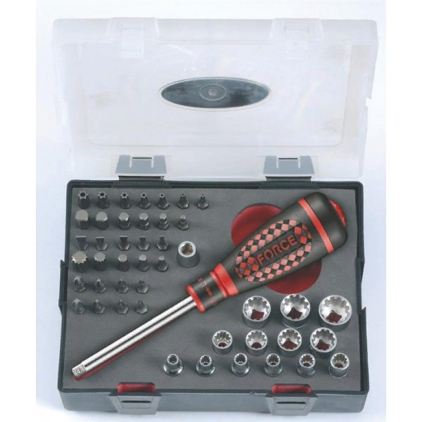 Набор бит и головок с реверсивной трещоточной отвёрткой DR.1/4" 46пр K2463