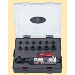 1/4" Пневмотрещотка 40,5Нм (4,5кг) 240 об.мин.с набором 6гр.ударных головок 13 пр.