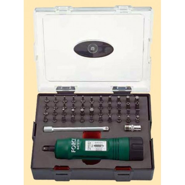 Отвертка динамометрическая реверсивная 1/4" с набором бит 47 предм. FК64706 K64706