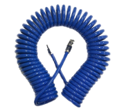 PUR-1215M Пневмошланг витой полиуретановый 8мм х 12мм х 15м с резьбовым штуцером и быстросъемом