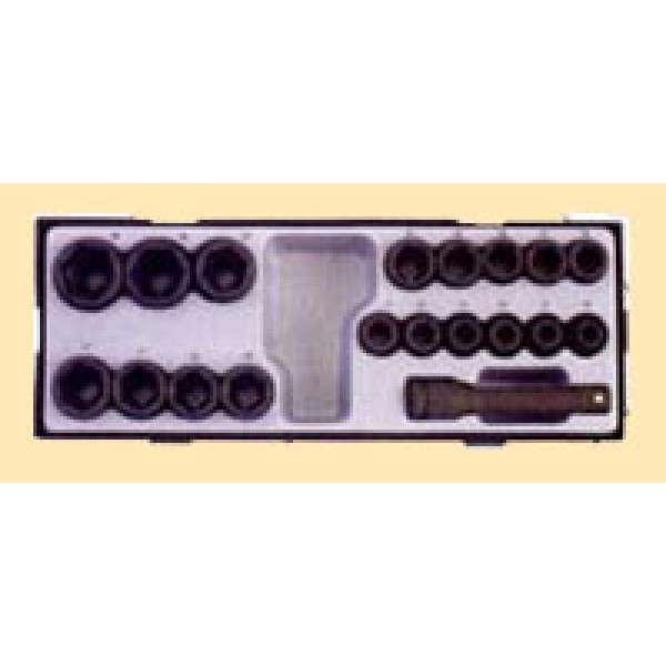 1/2" Набор 6 гр., коротких ударных головок 10-32 мм, 19 пр. (шт.) в ложементе T4193