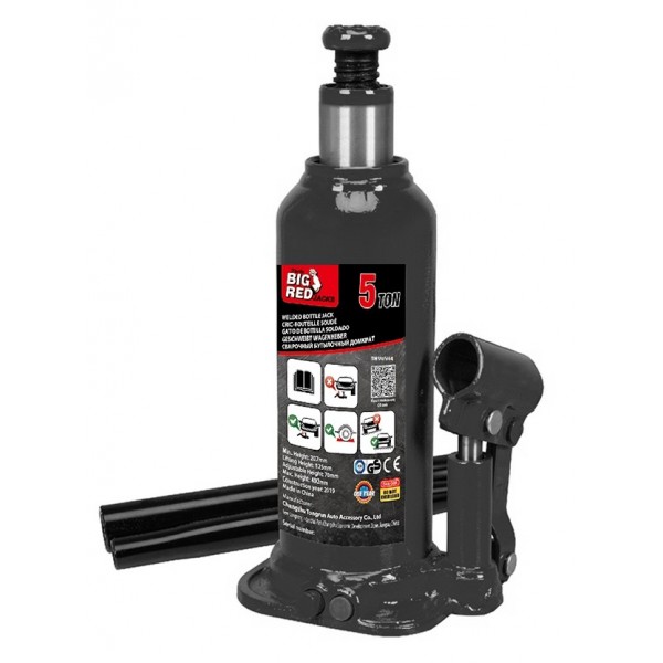 Домкрат бутылочный одноштоковый 5т., с выдвижным винтом TH90504