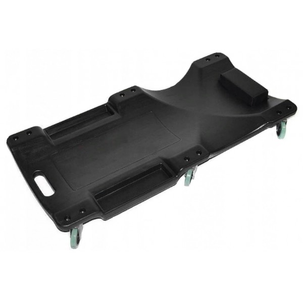 Лежак пластиковый, подкатной низкопрофильный с лотками и с подушкой, 40" 1000мм на 6 колёсах TRH6802-2