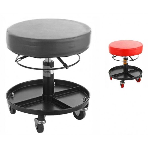 Регулируемый табурет на колесах, с круглой инструментальной полкой TR6201