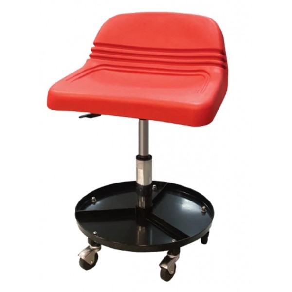 Регулируемое сиденье с круглой инструментальной полкой на 4х колёсах и пневмолифтом на 120мм TR6375E