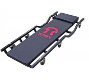 TR6455 Лежак подкатной мягкий на стальном каркасе c локтевым изгибом и с подушкой 40" 1000мм на 6-х колесах