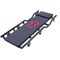 TR6455 Лежак подкатной мягкий на стальном каркасе c локтевым изгибом и с подушкой 40" 1000мм на 6-х колесах