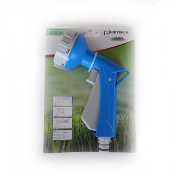 Поливочный пистолет-душ с пальцевым курком и 6-ю режимами полива UN-2022