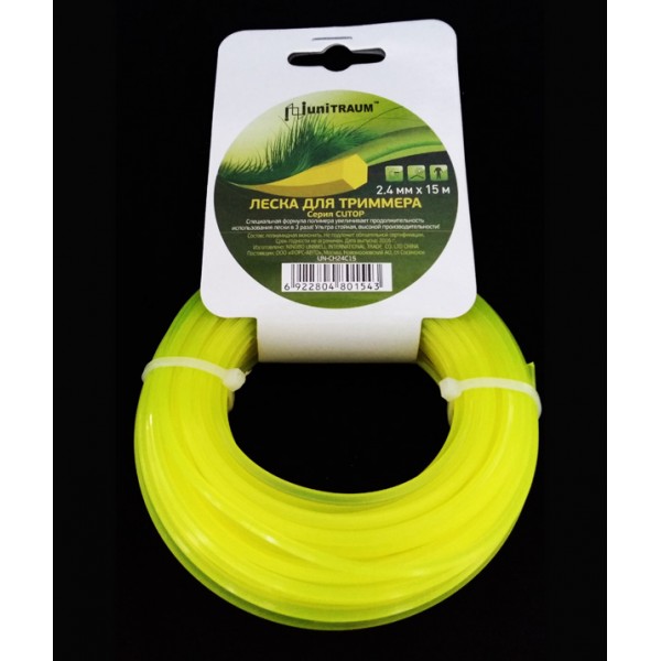 Леска для триммера шестигранная 2.40mm x 15m (Cutop) UN-CH24C15