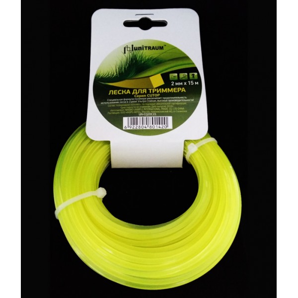 Леска для триммера квадратная 2.00mm x 15m (Cutop) UN-CQ20C15